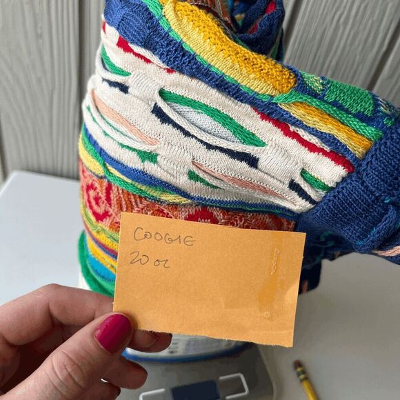 VTG Coogi Mercerised Cotton 3D Knit Sweater M Australia Multicolor - Picture 16 of 16